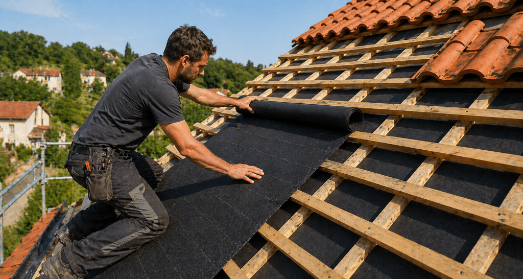 installation d'écrans sous toiture