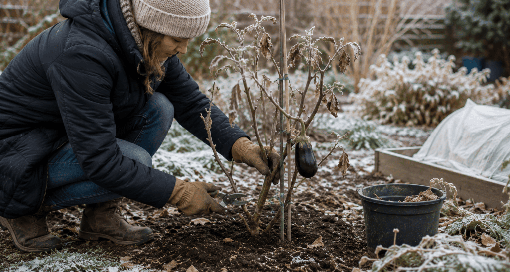 tailler un plant d'aubergine en hiver