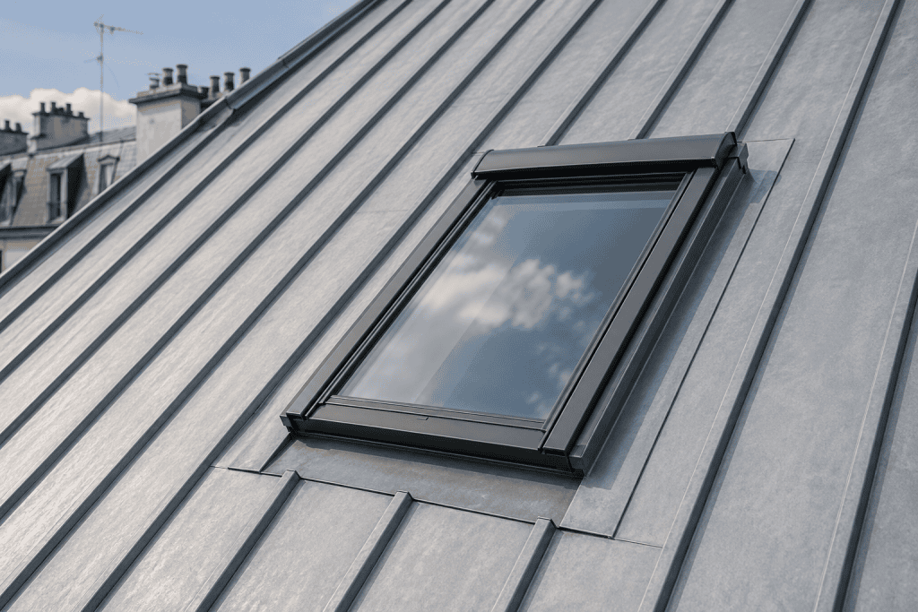 velux sur toiture en zinc